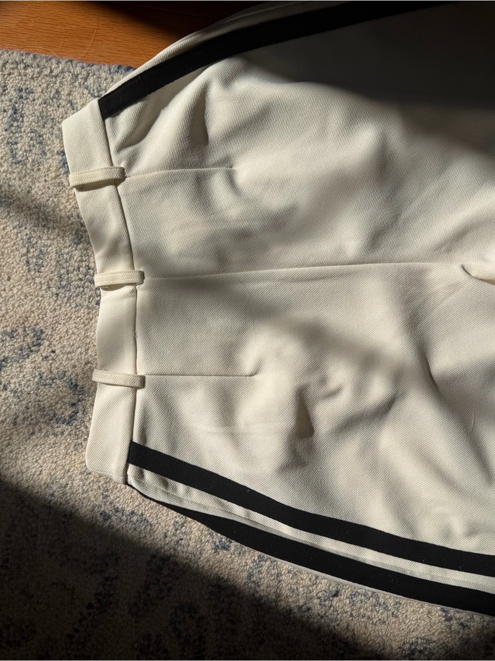 H&M Cream pants with Black Side Stripes NWOT